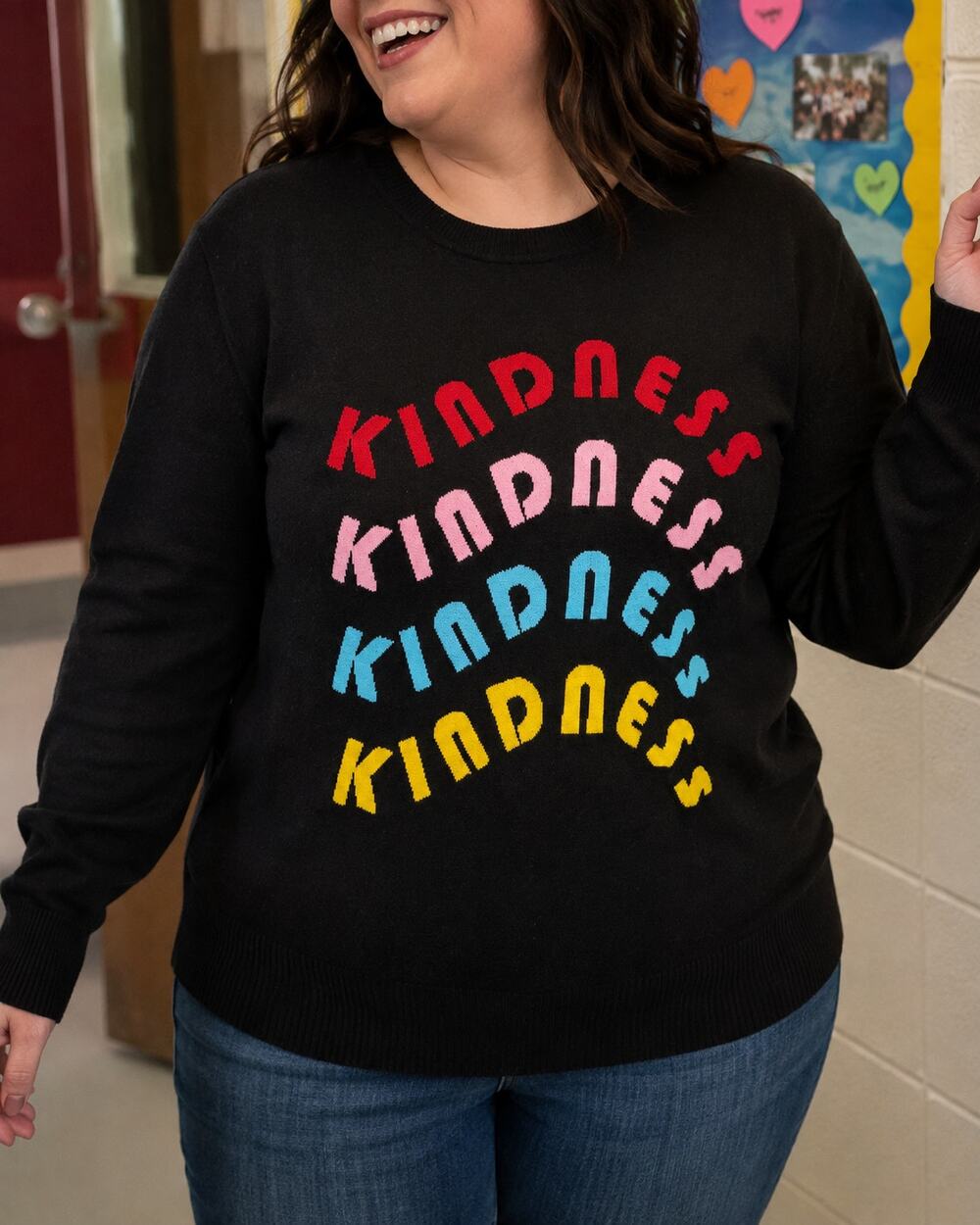 Abbott Elementary Kindness Black Knit Sweater 2X NWT Warner Bros